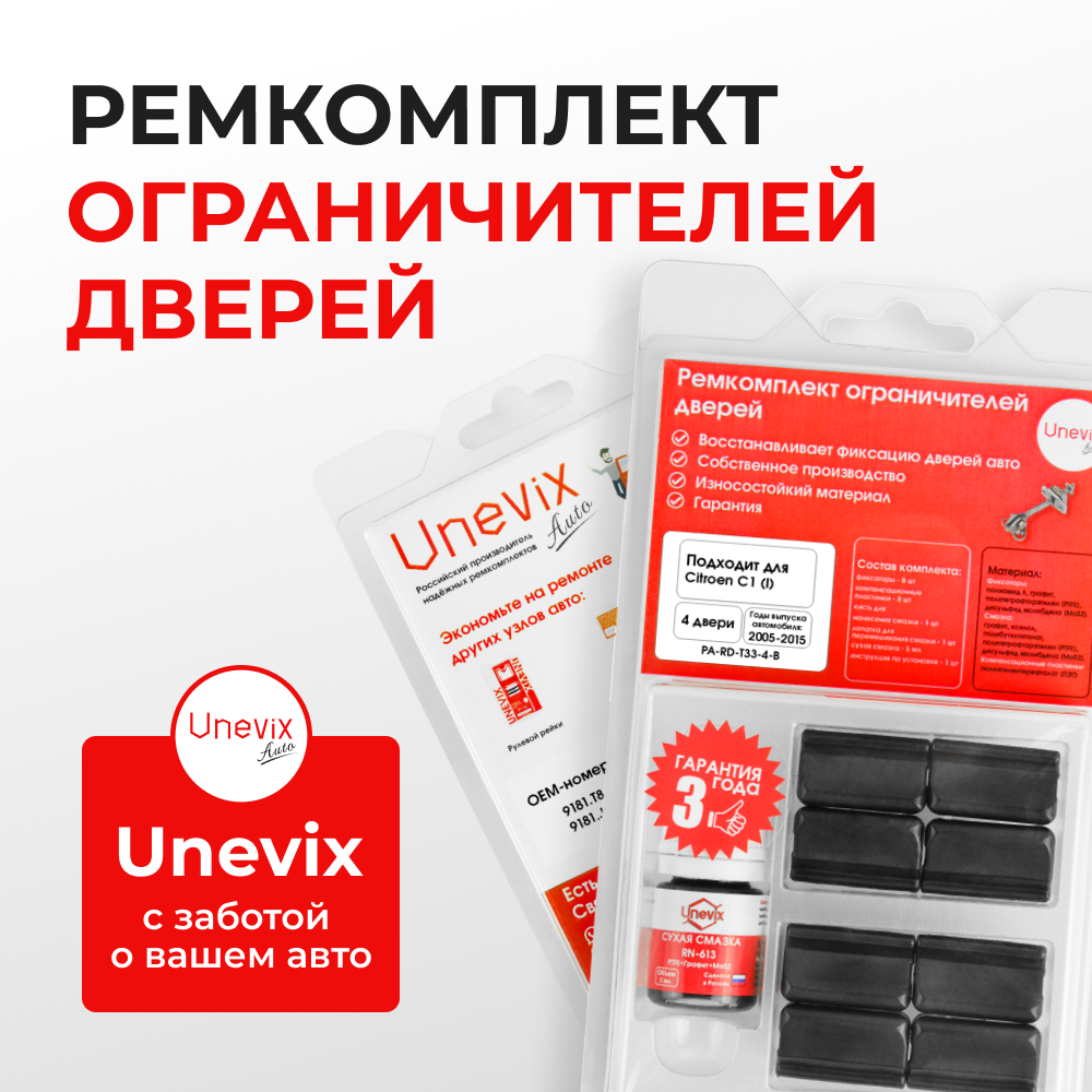 Ремкомплект ограничителей дверей Citroen C1 (I) Р (4 двери, тип 33) 2005-2015