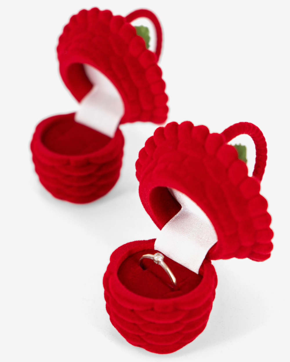 Футляр «Романтика» корзина с цветами для кольца и серёг