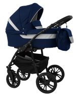 Детская коляска Alis Alvaro 2 в 1 Al 07 т.синий+белая кожа