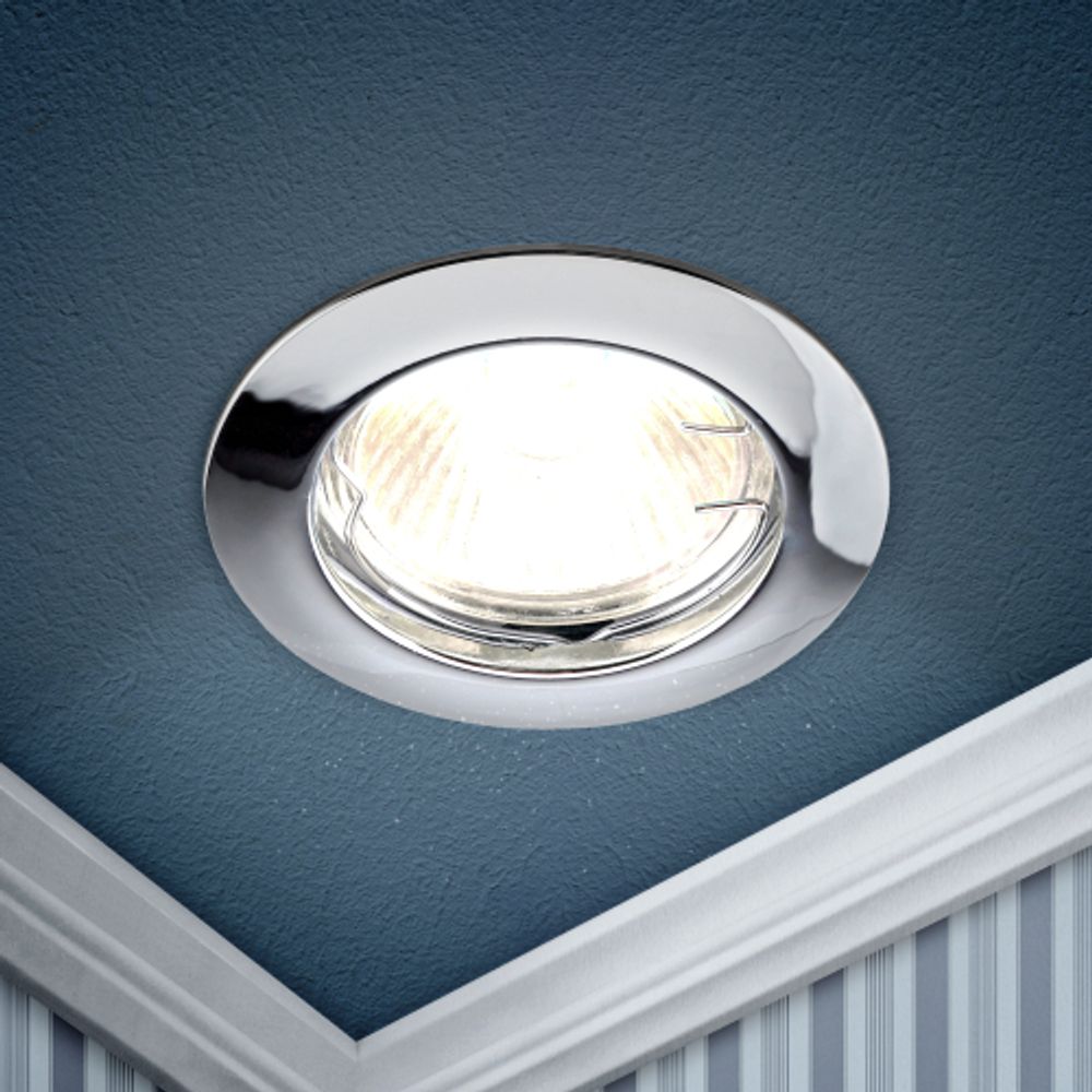 KL1 CH /1 Светильник ЭРА литой простой MR16,12V, 50W хром | Литые встраиваемые светильники