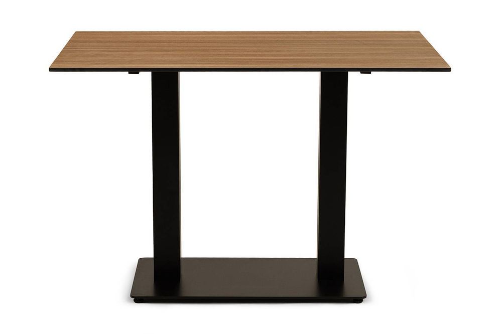 "Каффе" стол из HPL 110х70см, цвет "дуб", подстолье стальное двойное