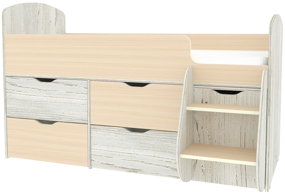Кровать-чердак КарИВи Малыш 7 Винтерберг  Дуб Молочный