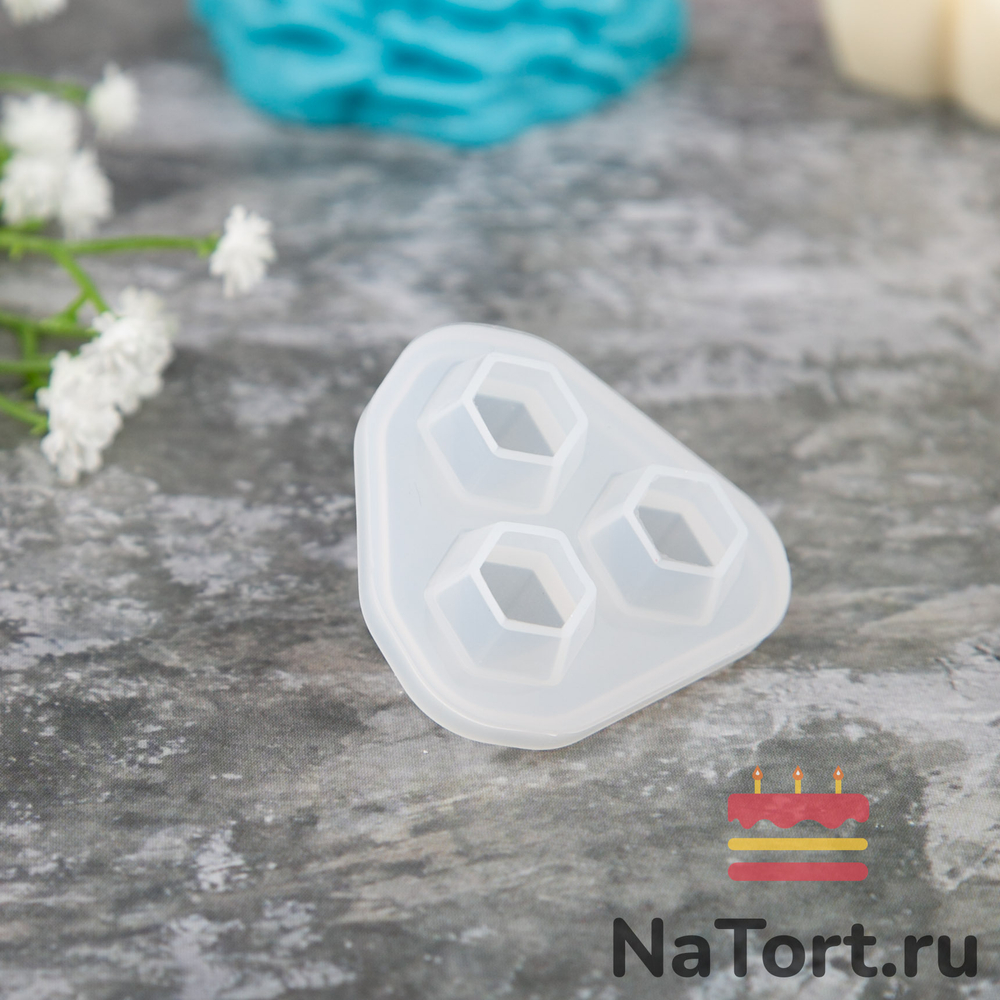 Силиконовый молд 3D «Алмазы» (2 штуки)