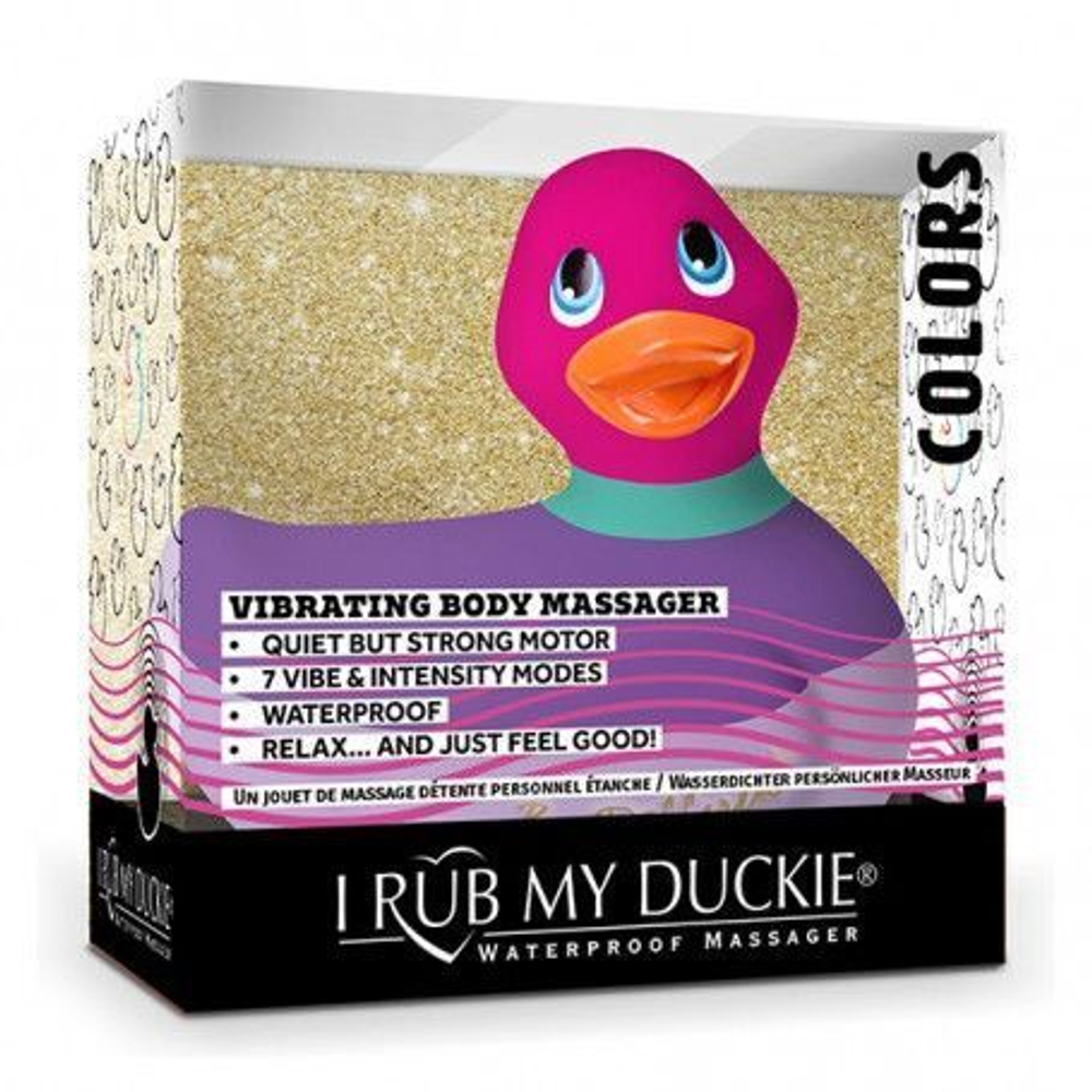 Фиолетово-розовый вибратор-уточка I Rub My Duckie 2.0 Colors (Цвет: фиолетовый с розовым)