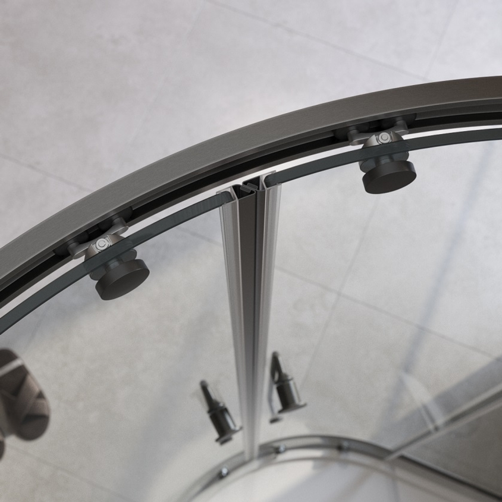 Душевой уголок Cezares RELAX-304-RH-2-120/90-C-GM, 120х90х200, профиль оружейная сталь, прозрачное стекло