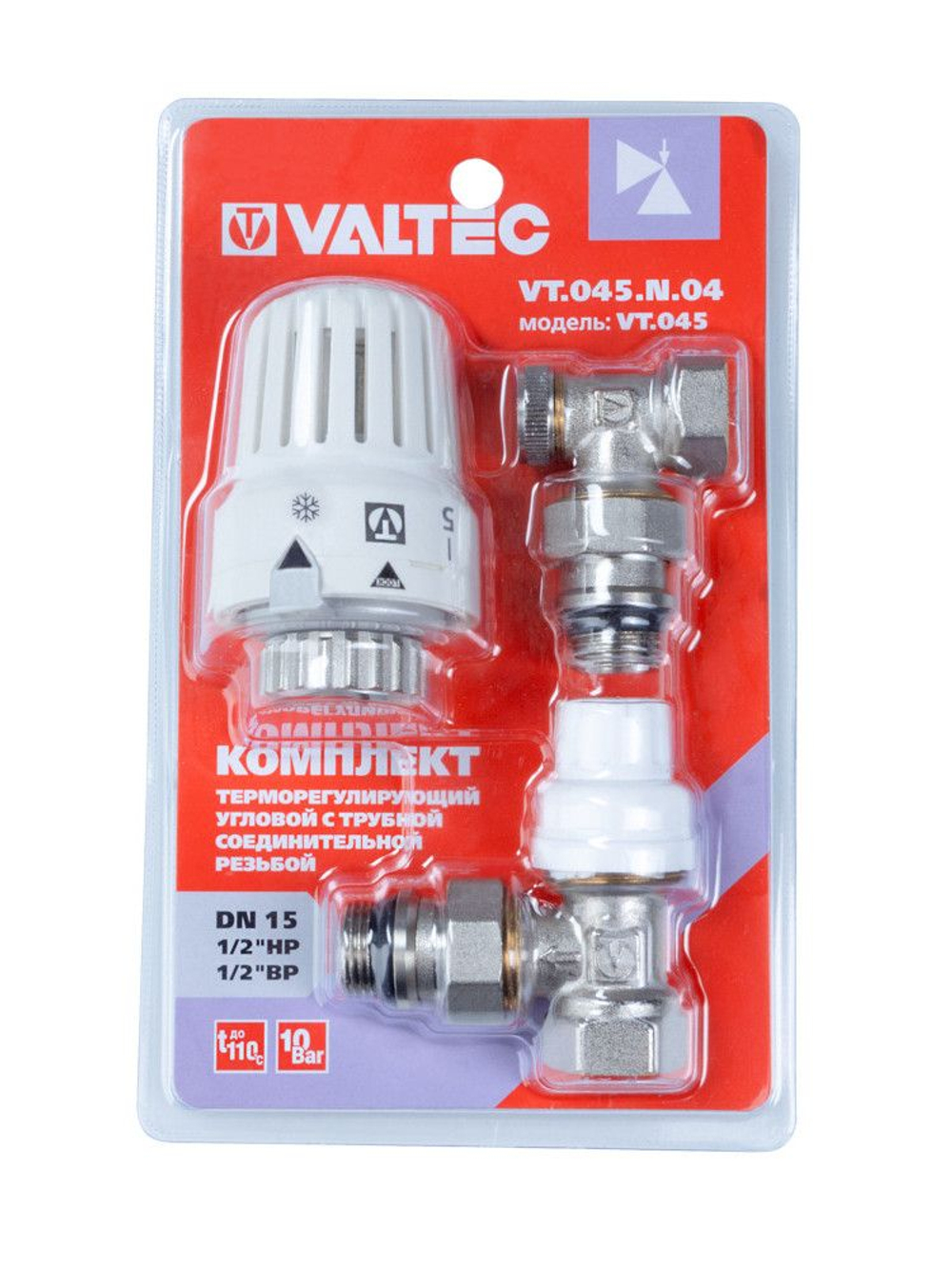 Комплект термостатический для радиатора 1/2" угловой VALTEC (VT.045.N.04)