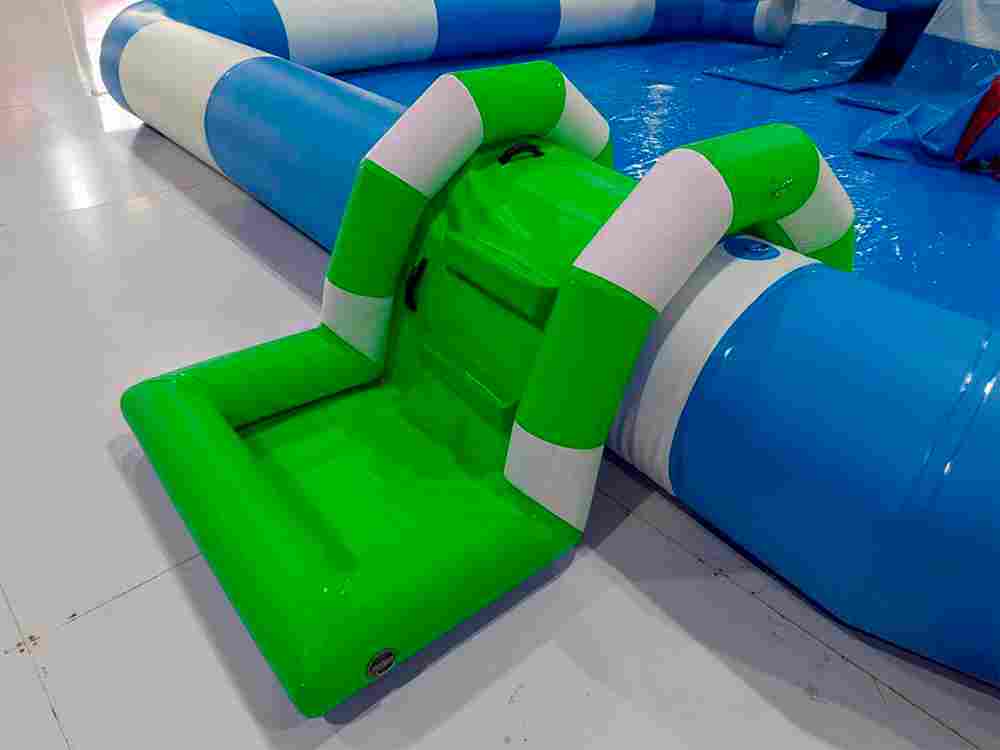 Надувная лестница для бассейна из ПВХ с бассейном, зелёный, 1.82*1.1*0.87 м