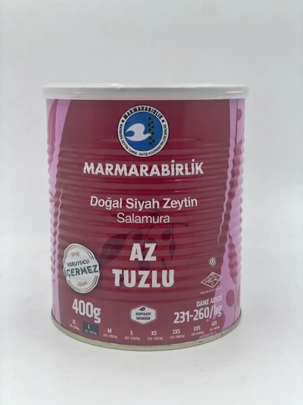 Маслины слабосоленые Marmarabirlik , калибровка L