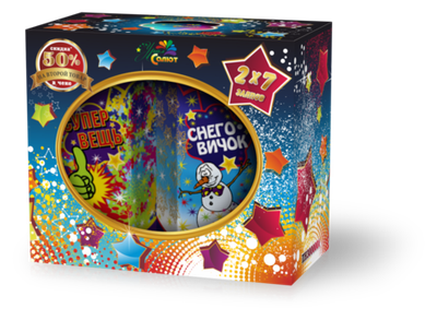 Батарея салютов Твин-пак 2 по 7 залпов, калибр 0,8