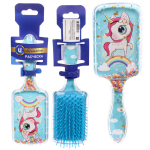 Расческа массажная детская «ФРАТТИ БУМ», единорожек Монти, форма прямоугольная, 20*6,5см (блистер Ультрамарин)