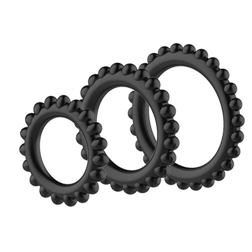 Набор из 3 ребристых эрекционных колец Titan