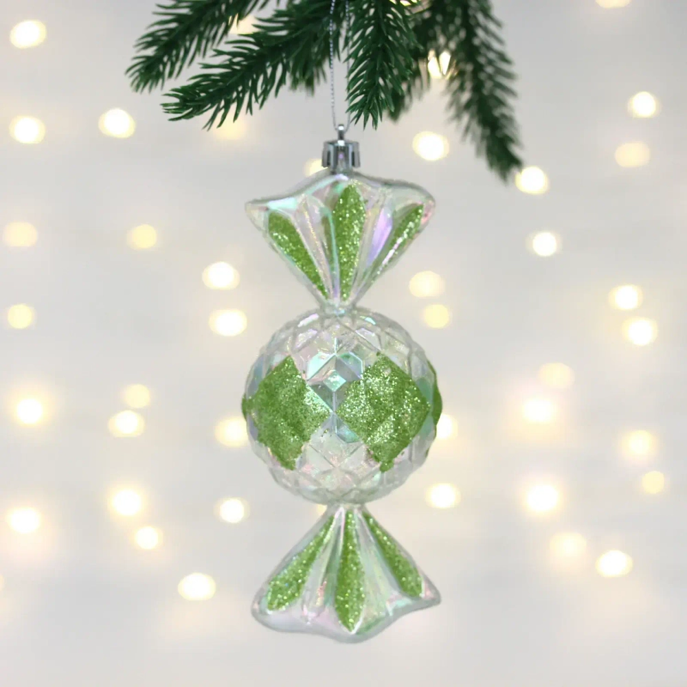 Елочная игрушка «Сладкая конфетка» 6,3*6,3*15 см, Салатовый