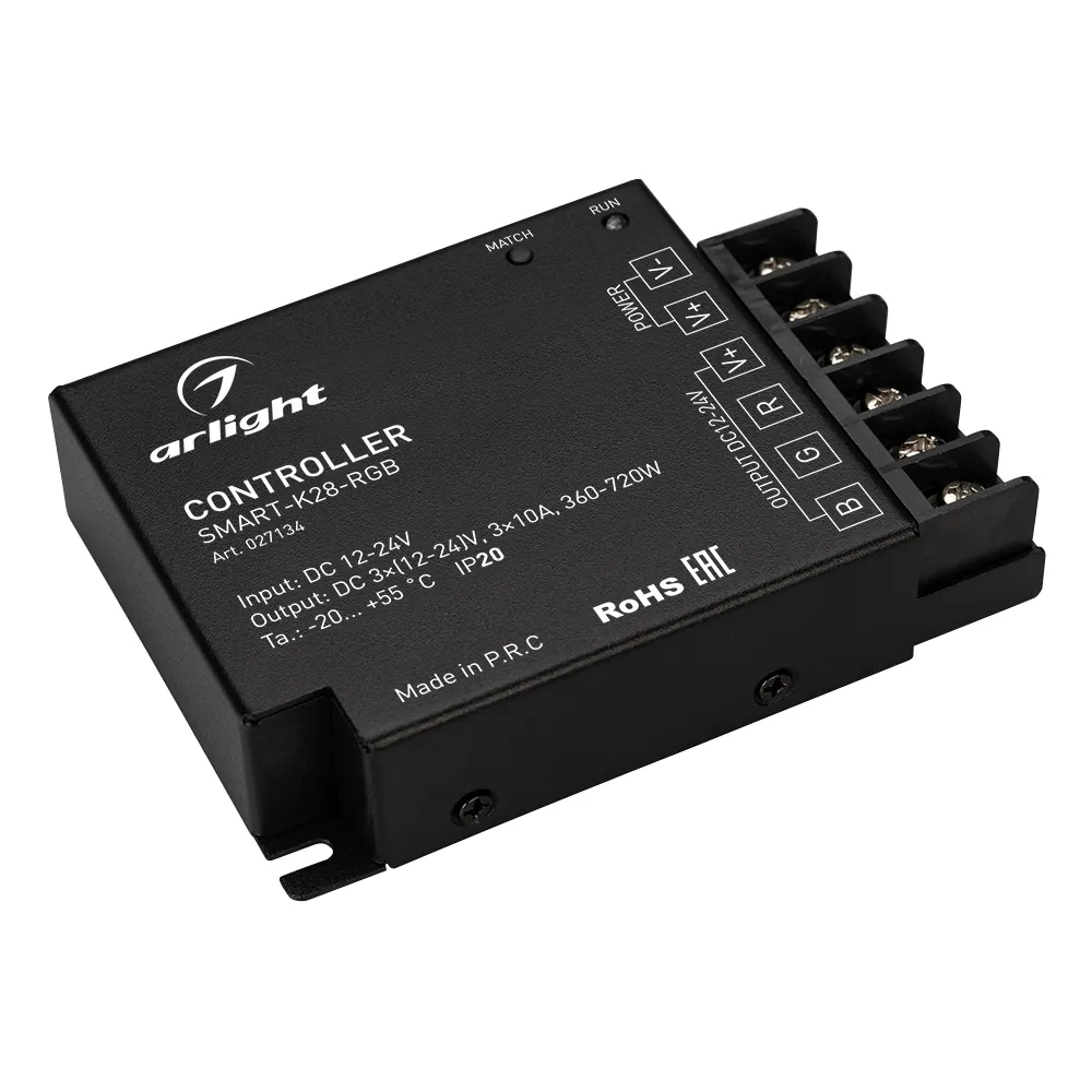 Контроллер SMART-K28-RGB (12-24V, 3x10A, 2.4G) (Arlight, IP20 Металл, 5 лет) 027134