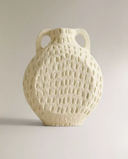 ZARA HOME ВАЗА из ПАПЬЕ-МАШЕ, ЭКРЮ