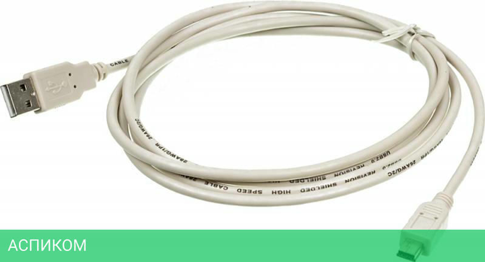 Кабель Ningbo USB2.0-M5P 1.8м серый
