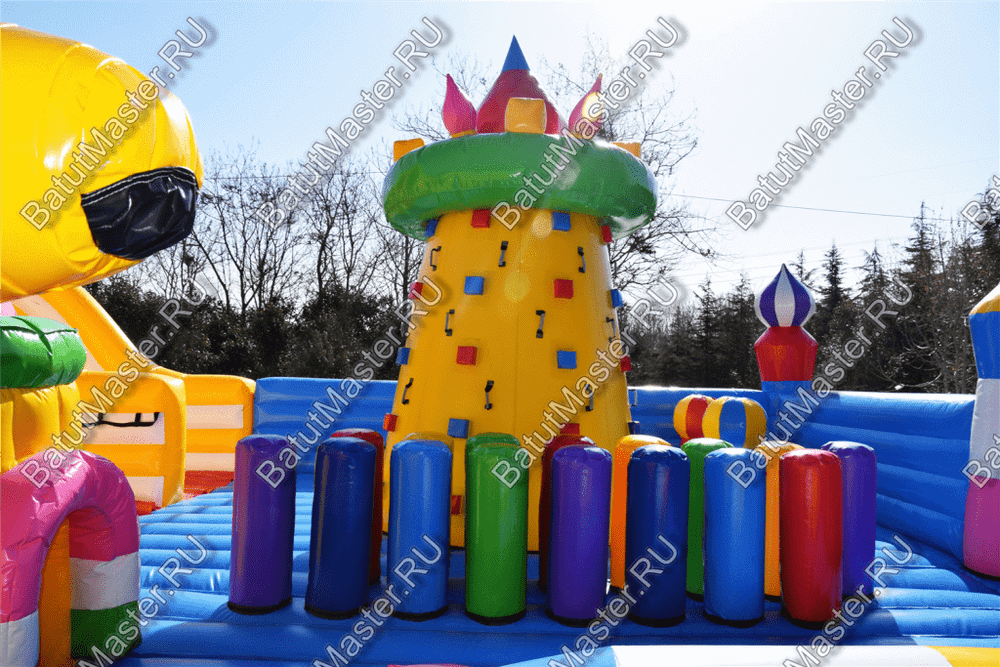 Большая площадка с высокой горкой "Дино-городок", 15*15*6 м