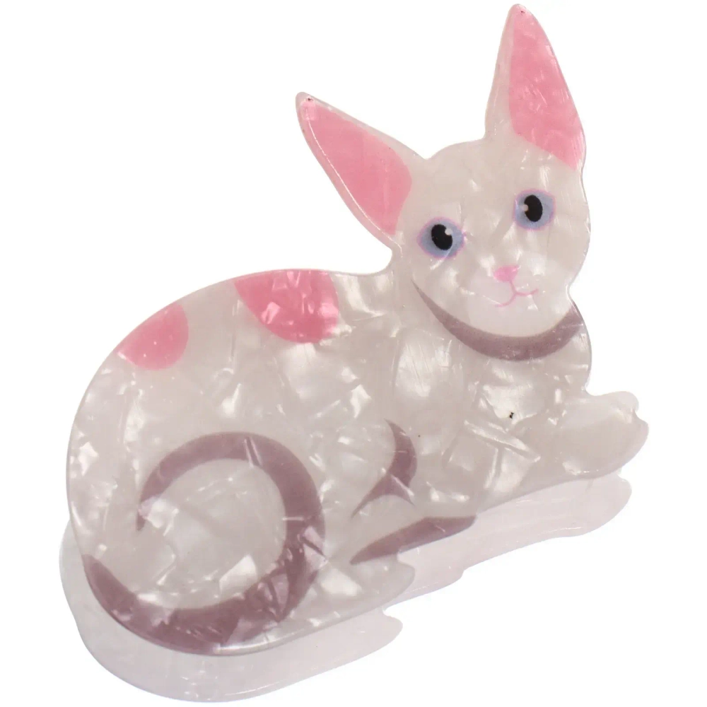 Заколка-краб для волос «#ХВОСТИКИ-КОСИЧКИ», кошечка Луна, цвет серый, 8,5*6см