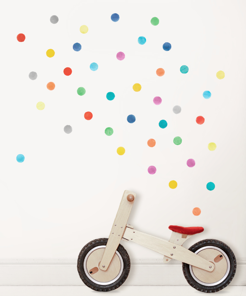 Интерьерная наклейка Watercolor Polka Dots — бирюзовый