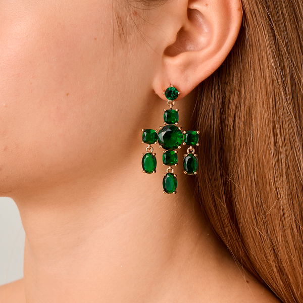 Серьги Dyrberg Kern LEONORA SG EMERALD GREEN 450001