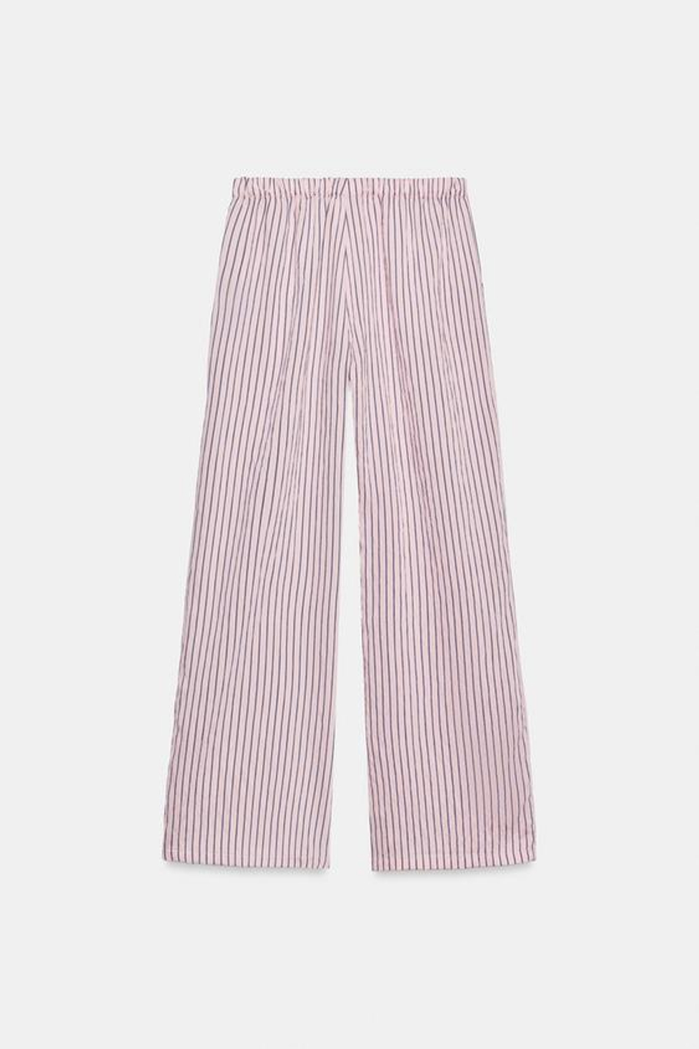 ZARA БРЮКИ-ПИЖАМА В ПОЛОСКУ, РОЗОВЫЙ/БЕЛЫЙ