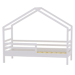 Кровать детская, 90х190х170, Альков, с бортиком, кровать домик, деревянная, белый, Dipriz