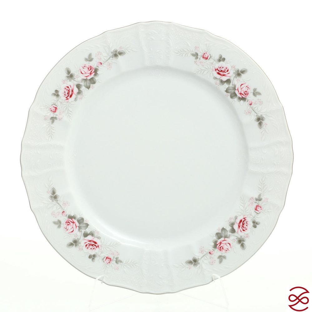 Блюдо круглое Bernadotte Серая роза платина 30 см