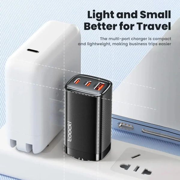 Адаптер питания Toocki 67Вт GAN Fast Charger (2 Type-C + USB-A) Фиолетовый
