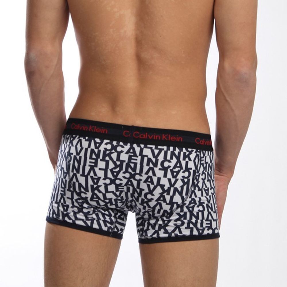 Мужские трусы боксеры с темно-синими буквами Calvin Klein print  365 Navy Letters