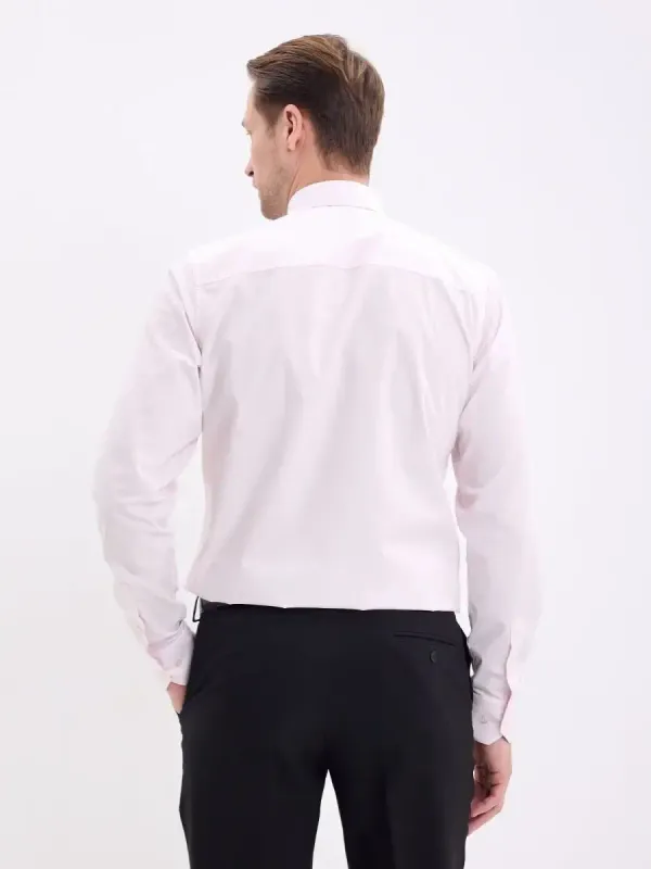 Рубашка на высокий рост LONG SLIM FIT с длинным рукавом, бледно-розовая