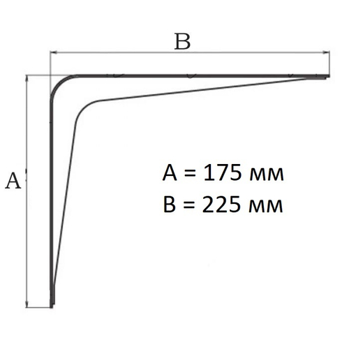 Кронштейн мебельный 175 × 225 мм (7/9), толщина 1,40 мм, белый/коричневый/серебристый