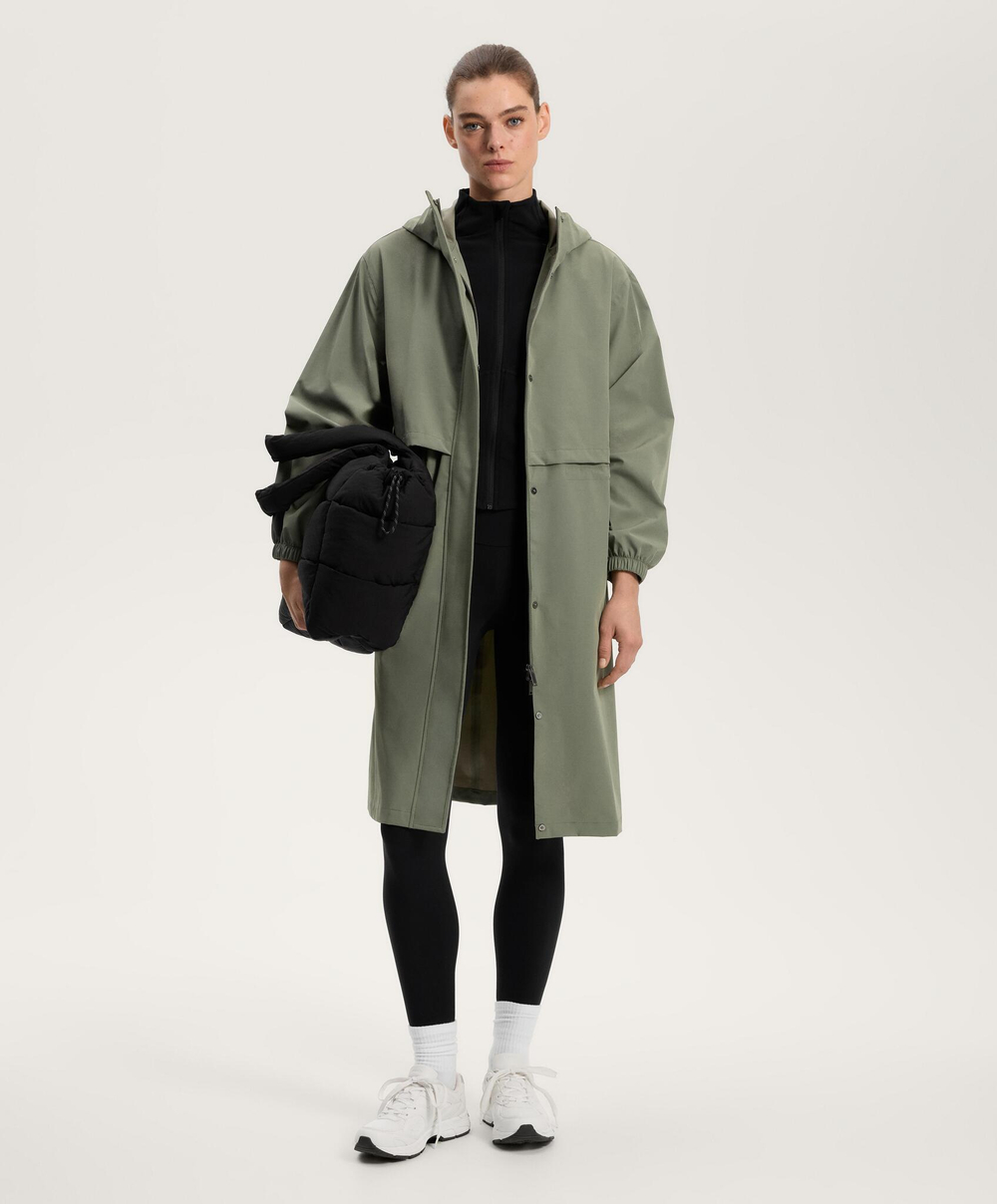 Oysho Сверхлегкий плащ с водонепроницаемостью 10 000 мм, светлый хаки