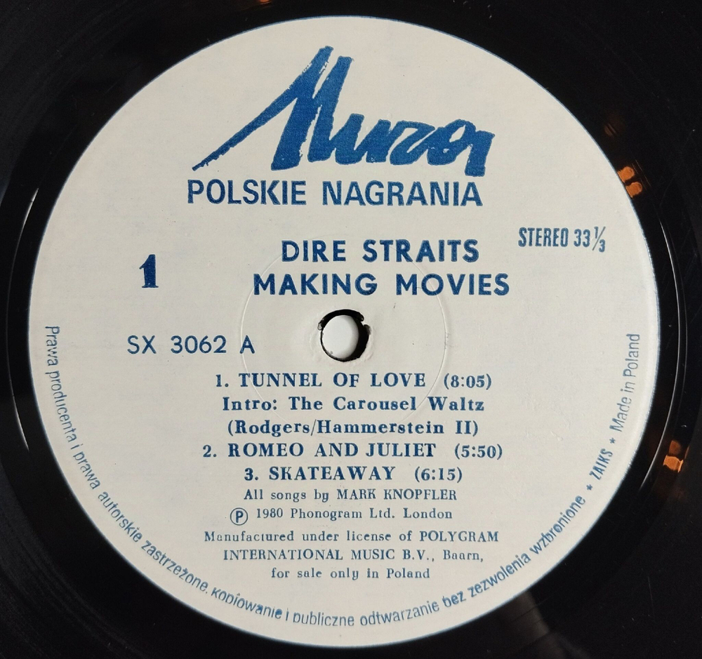 Винтажная виниловая пластинка LP Dire Straits Making Movies (Польша 1991)