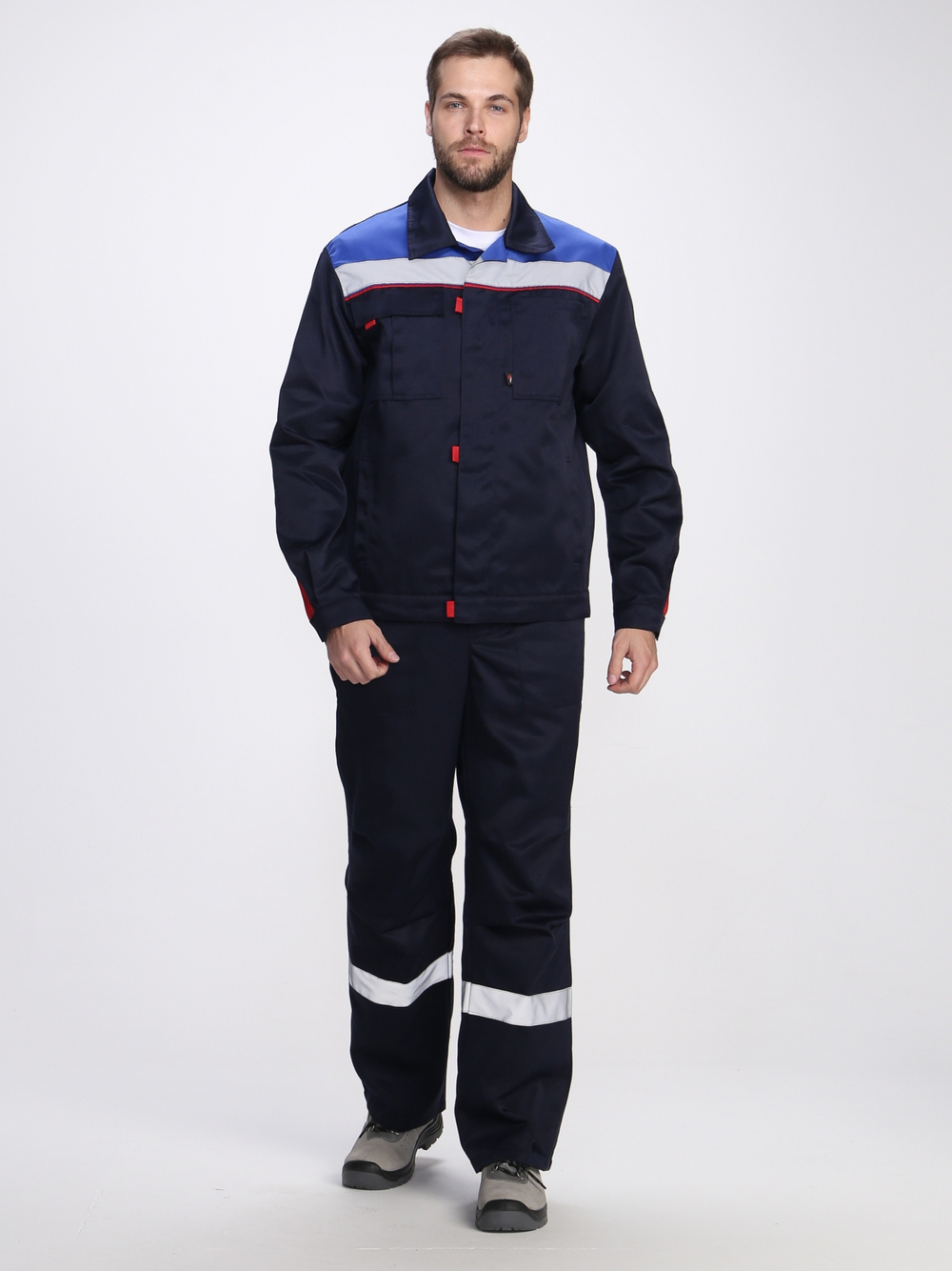 Костюм Флофт-2 СОП У. (тк.Смесовая,210) п/к, т.синий/васильковый/красный