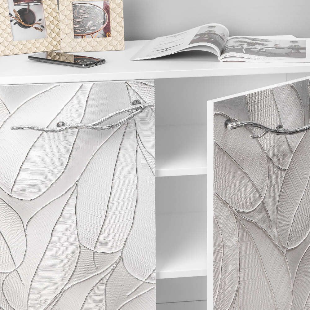 Комод Арт Классик с 2 полками Айс Античное серебро