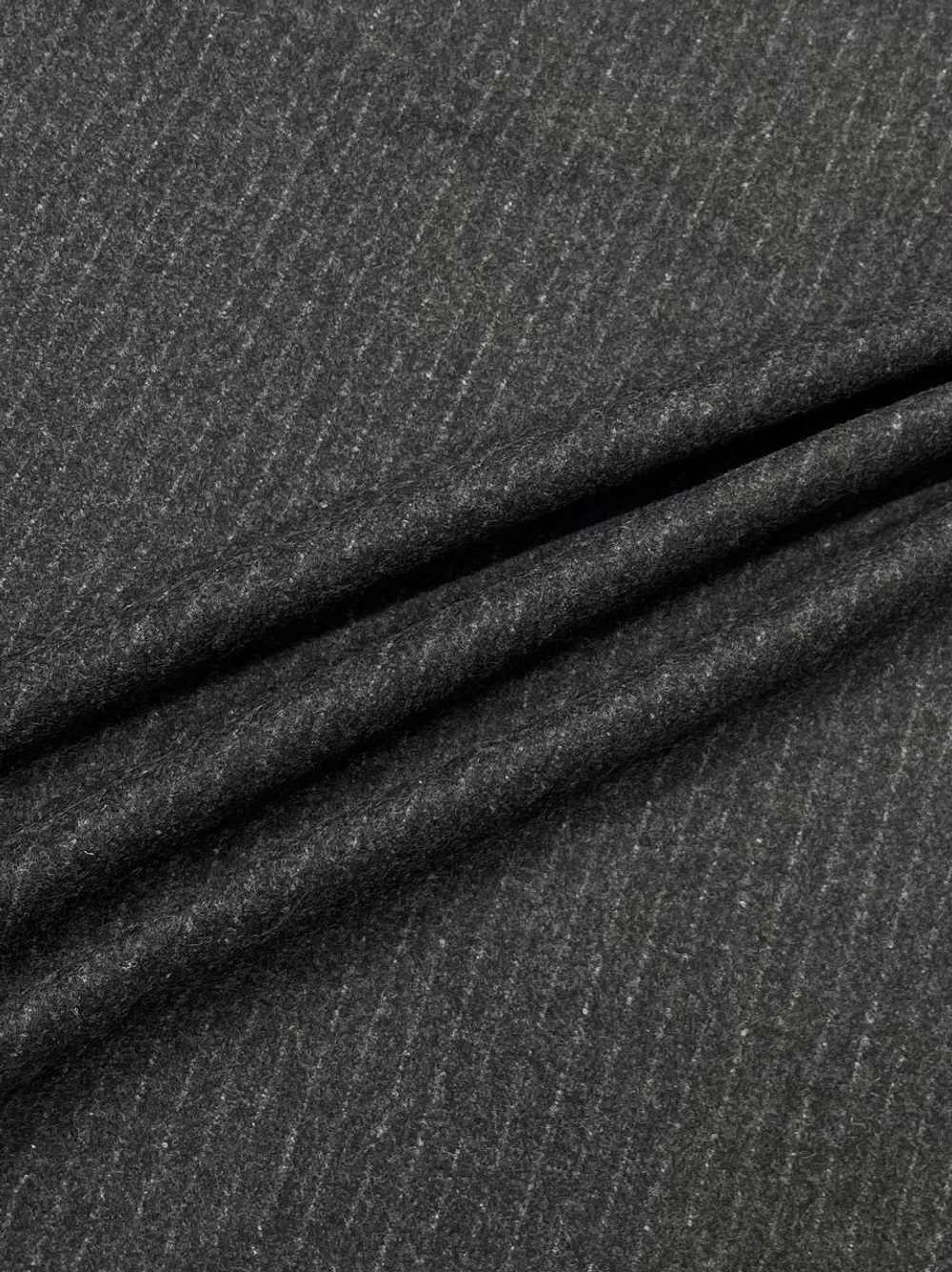 Шерсть костюмно-плательная Hermès темно-серая в полоску