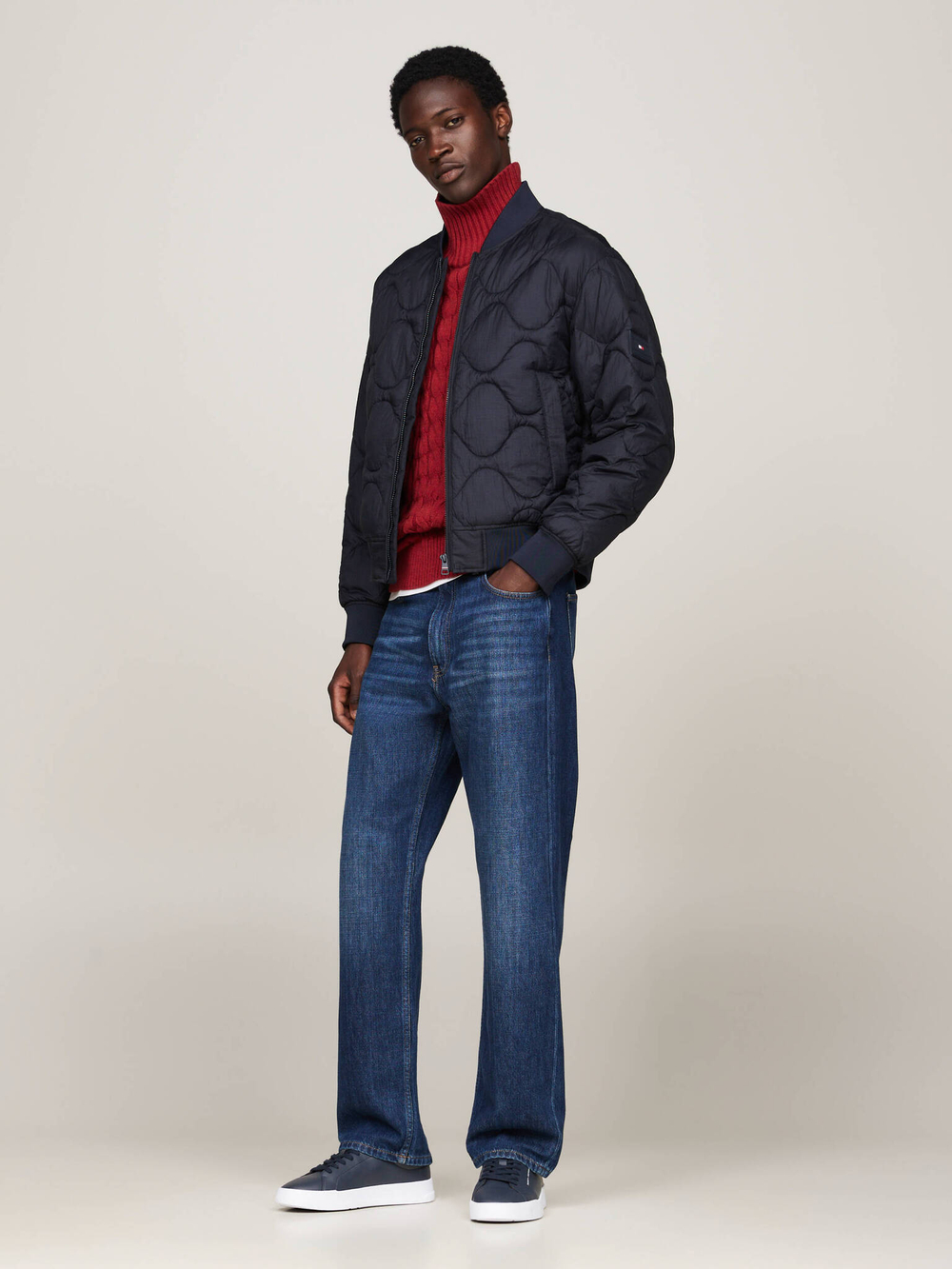 Кожаные кроссовки Tommy Hilfiger - темно-синий(FM0FM05297)