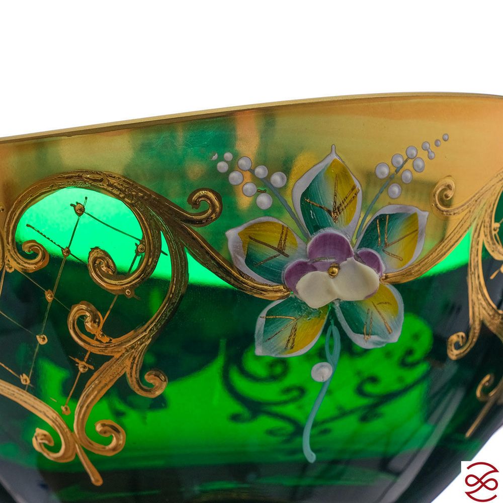 Конфетница на ножке зелен. AS Crystal 21 см (1шт)