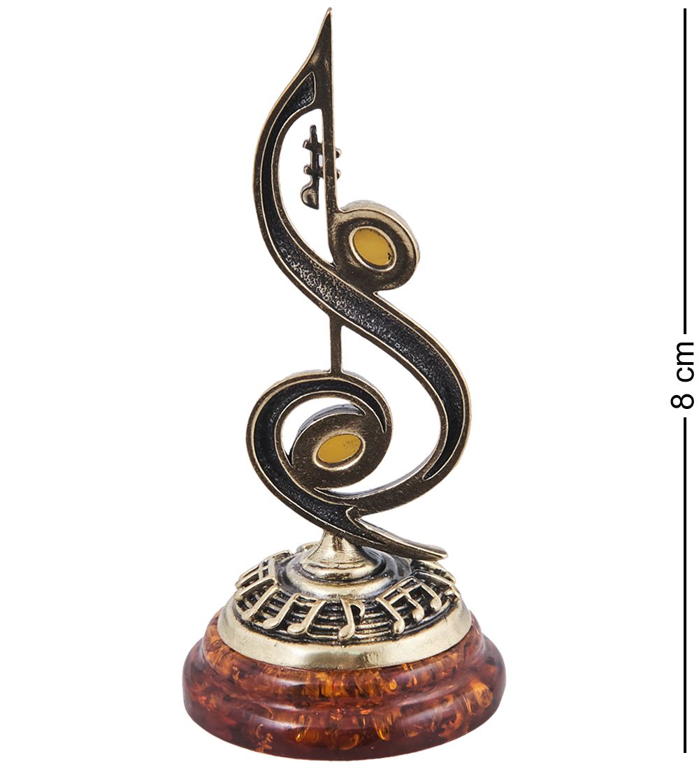 Народные промыслы AM-4033 Фигурка «Мелодия» (латунь, янтарь)
