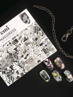 Naildress Slider Design №74 Газетный принт_чб