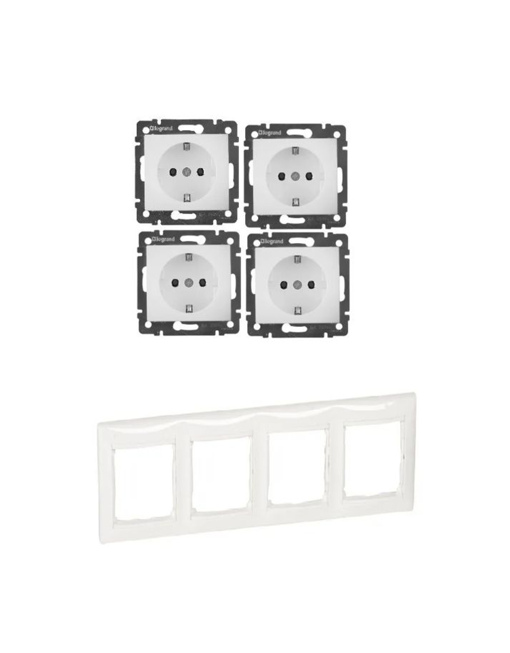 Legrand розетка 4420 с рамкой 4 белая