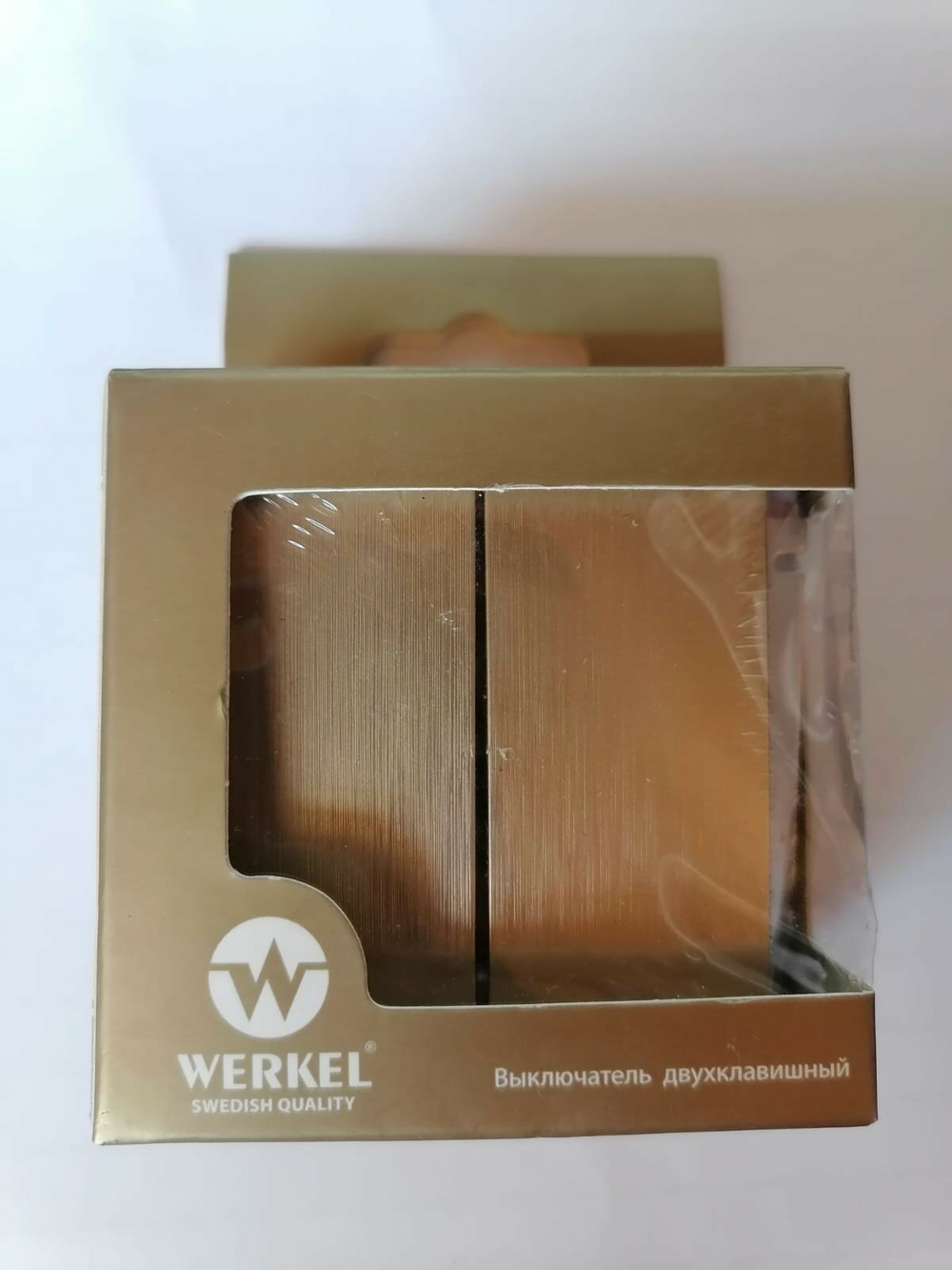Выключатель 2-кл WERKEL шампань рифленый WL10-SW-2G