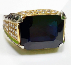 Перстень Эстерелла золото 750, сапфир, бриллиант