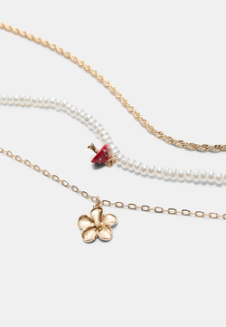 STRADIVARIUS Набор из 3 ожерелий с подвесками, золотой