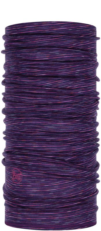 Тонкий шерстяной шарф-труба Buff Wool lightweight Purple Multi Stripes Фото 1