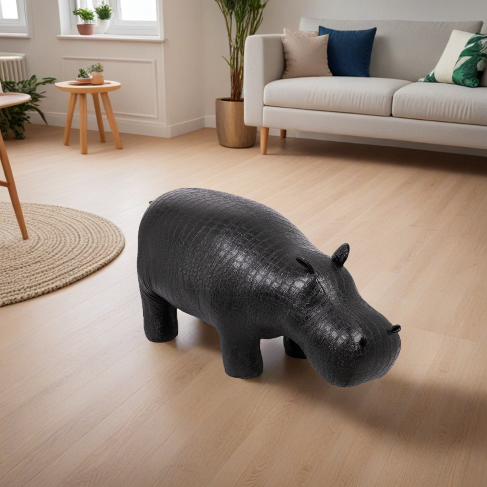 Банкетка Пуф Бегемот Черный средний