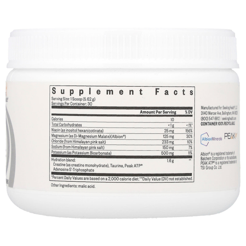 Seeking Health, Optimal Electrolyte, без добавок, 168,6 г (5,94 унции)