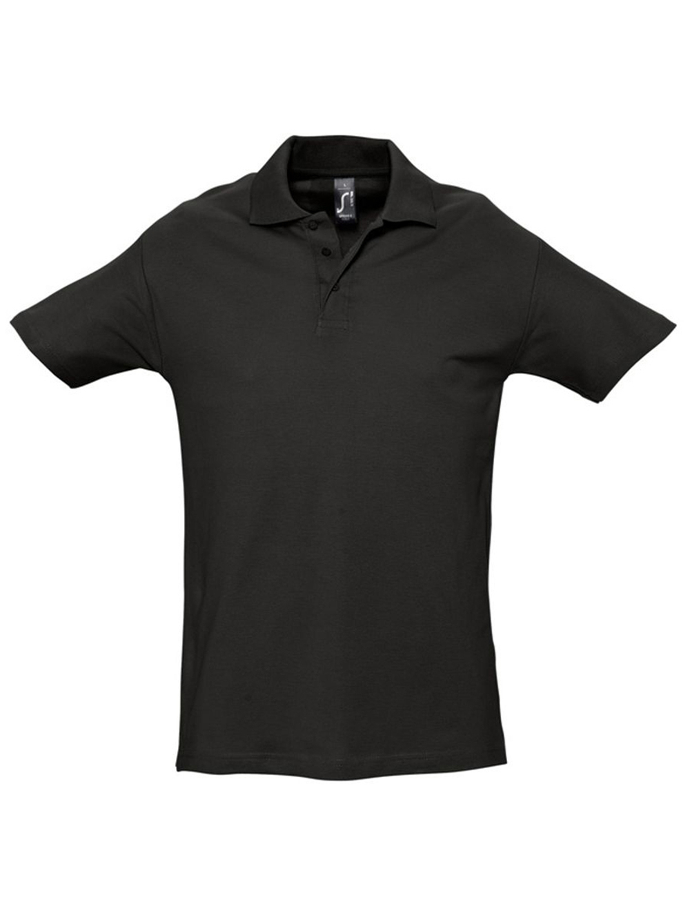 Рубашка поло медицинская мужская Доктор стиль SPRING 210 на руговицах, чёрная, размер 4XL