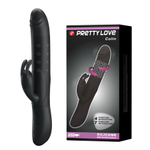Черный вибратор-кролик 25см с вращением бусин Pretty Love Rabbit Vibrator Colin Black BI-014443