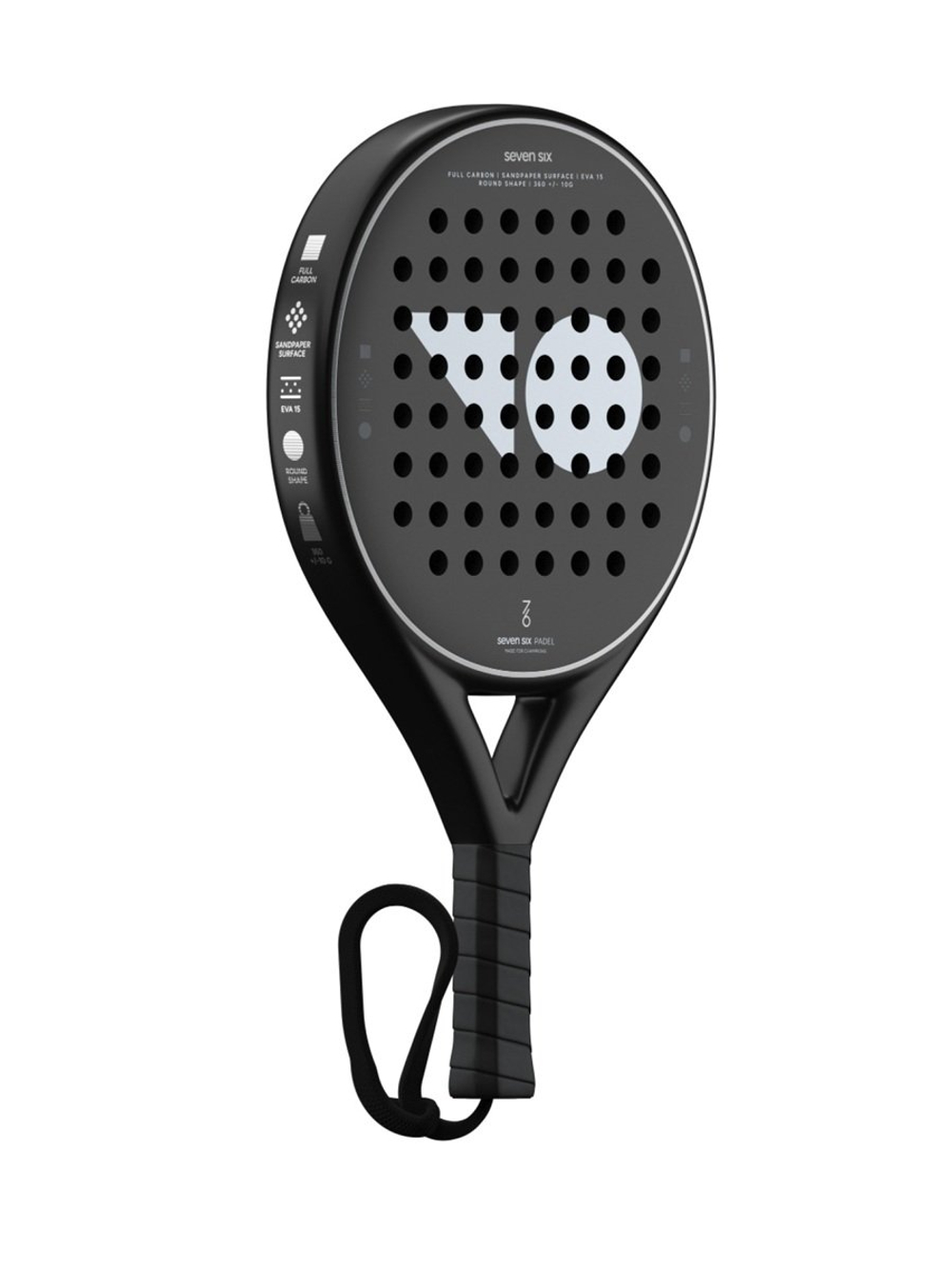 Ракетка для падел Любительская  SEVENSIX LOOP BLACK .