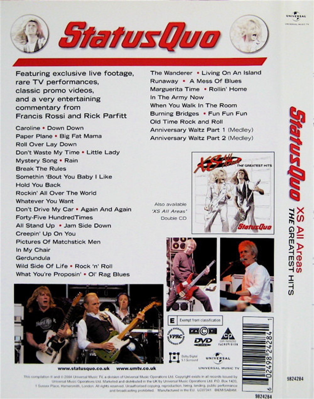 Status Quo / XS All Areas - The Greatest Hits (DVD)